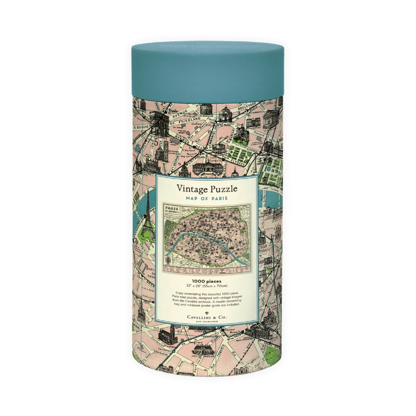 Map of Paris 1000 Piece Puzzle - Cavallini & Co.