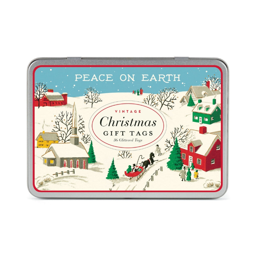 Peace On Earth Glitter Gift Tags - Cavallini & Co.