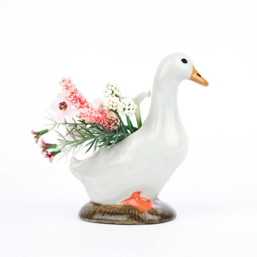 Bud Vase - Pekin Duck with flowers