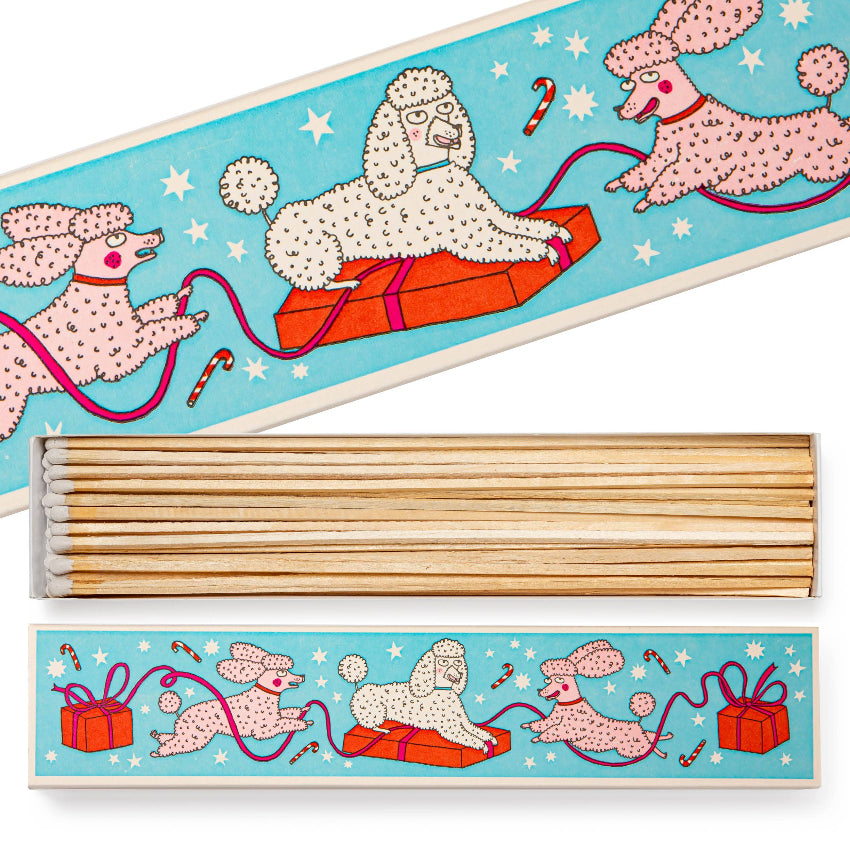 Poodles Long Christmas Safety Matches