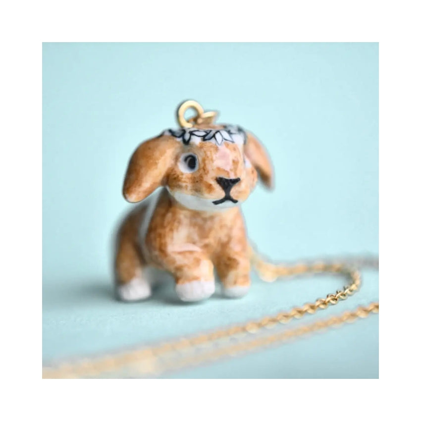 Porcelain Necklace - Spring Bunny