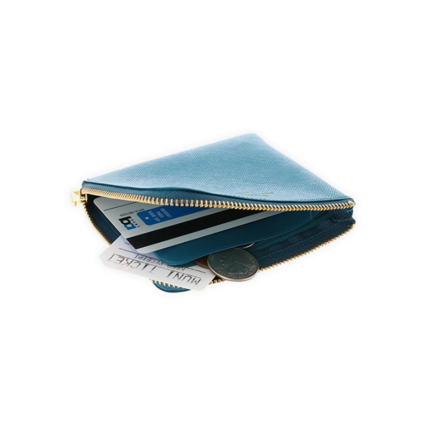 Quitterie Half Zip Wallet - Turquoise