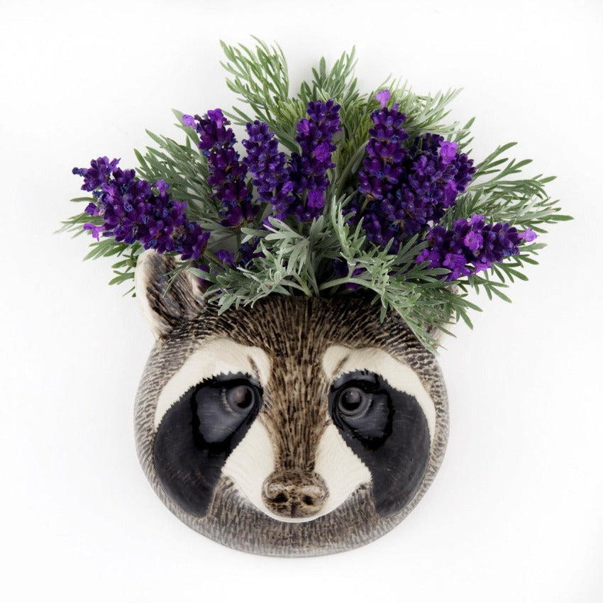 Raccoon Wall Vase - Filled