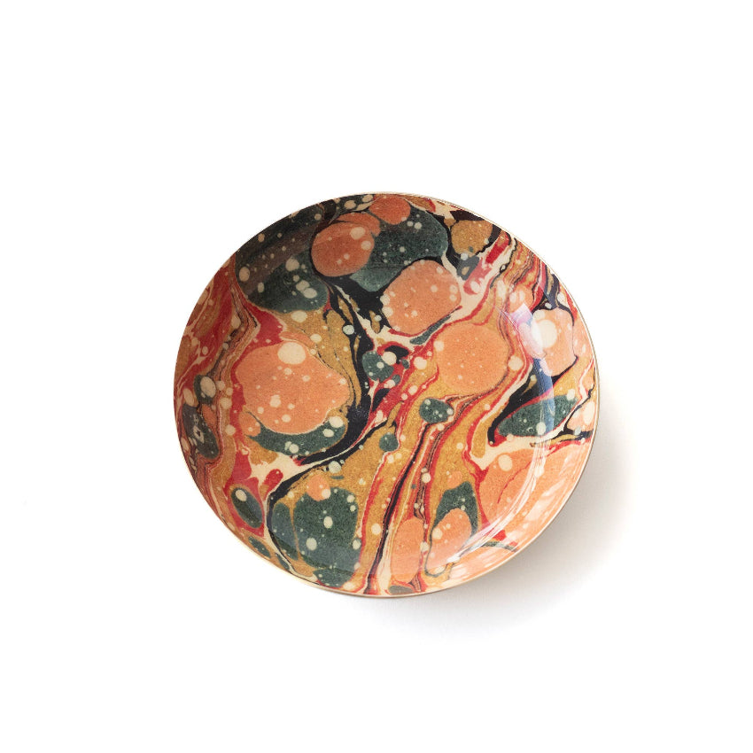 Round Enamel Printed Tray - Marbled