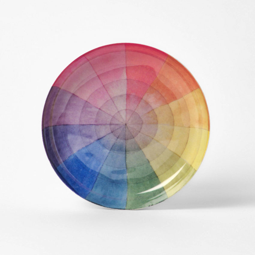 Round Enamel Printed Tray - Vintage Colour Wheel