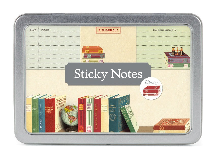 Library Books Sticky Notes - Tin