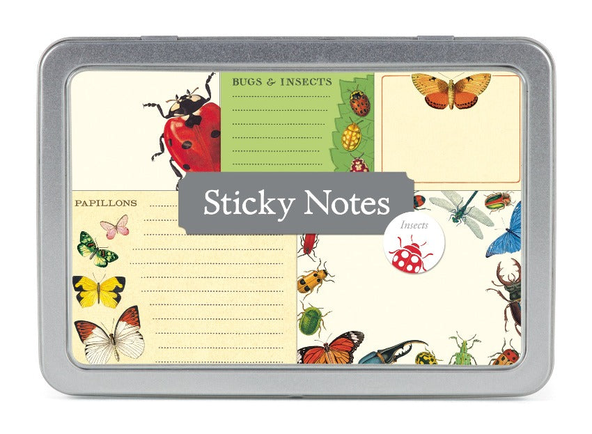 Bugs & Insects Sticky Notes - Tin