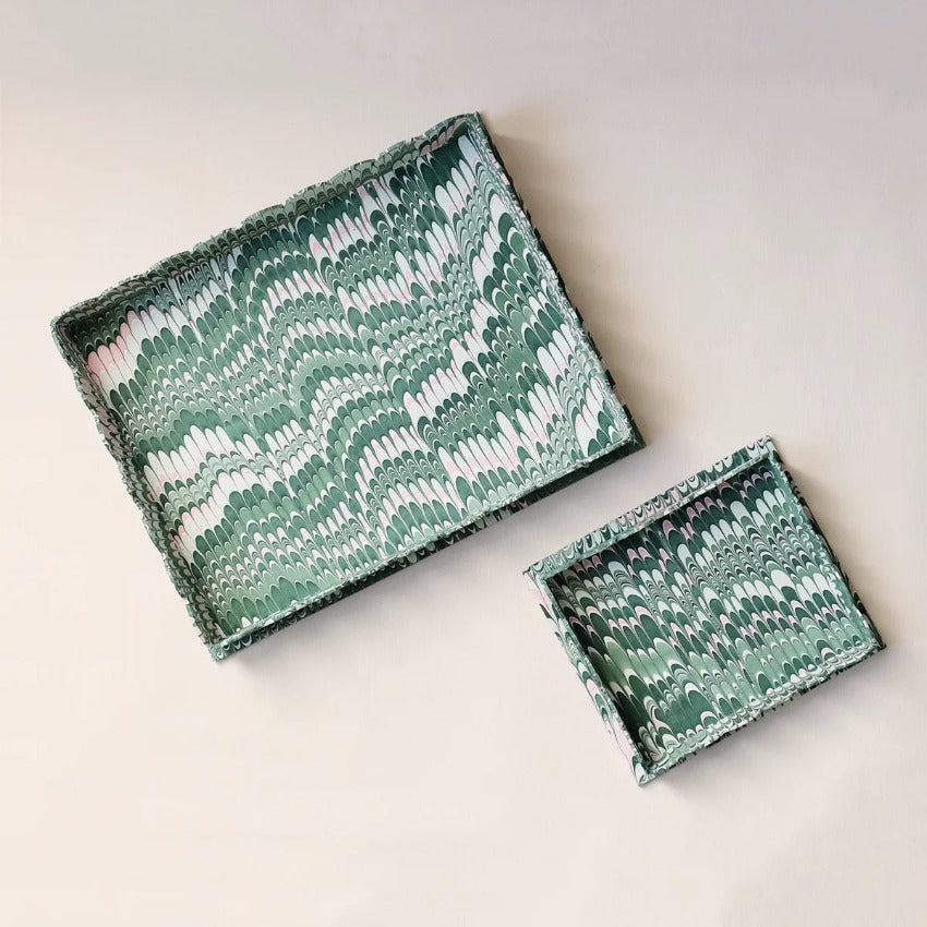 Marbled Scallop Tray Set - Green Mountain