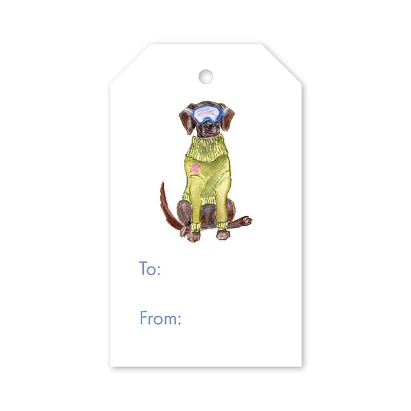 Ski Dogs Gift Tags