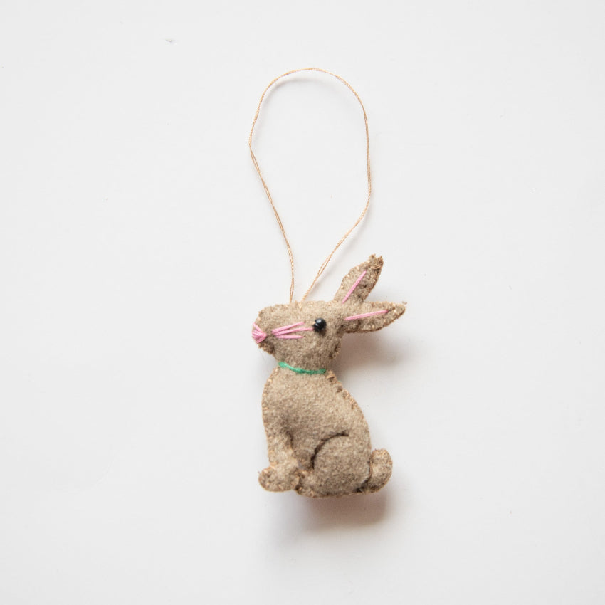 Small Sitting Rabbit Felt Bauble