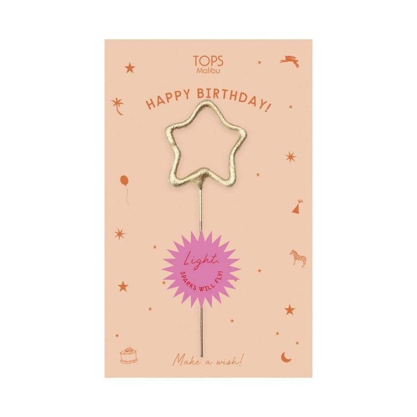 Sparkler Card - Birthday Orange