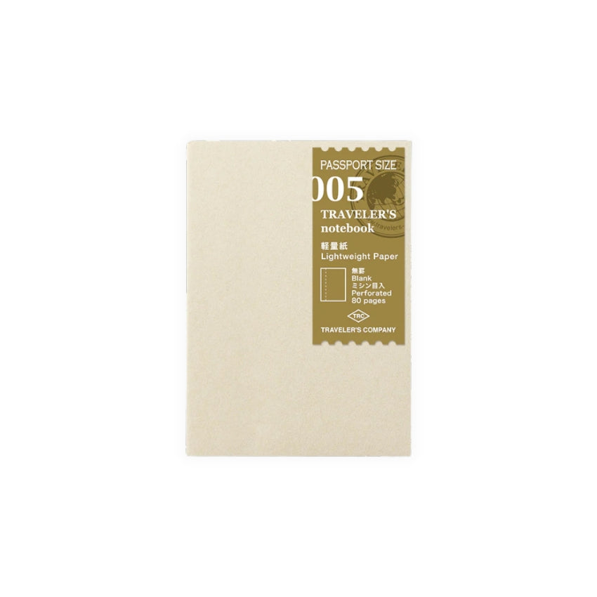 TRAVELER'S COMPANY Refill, Passport Size - (005) Lightweight Paper