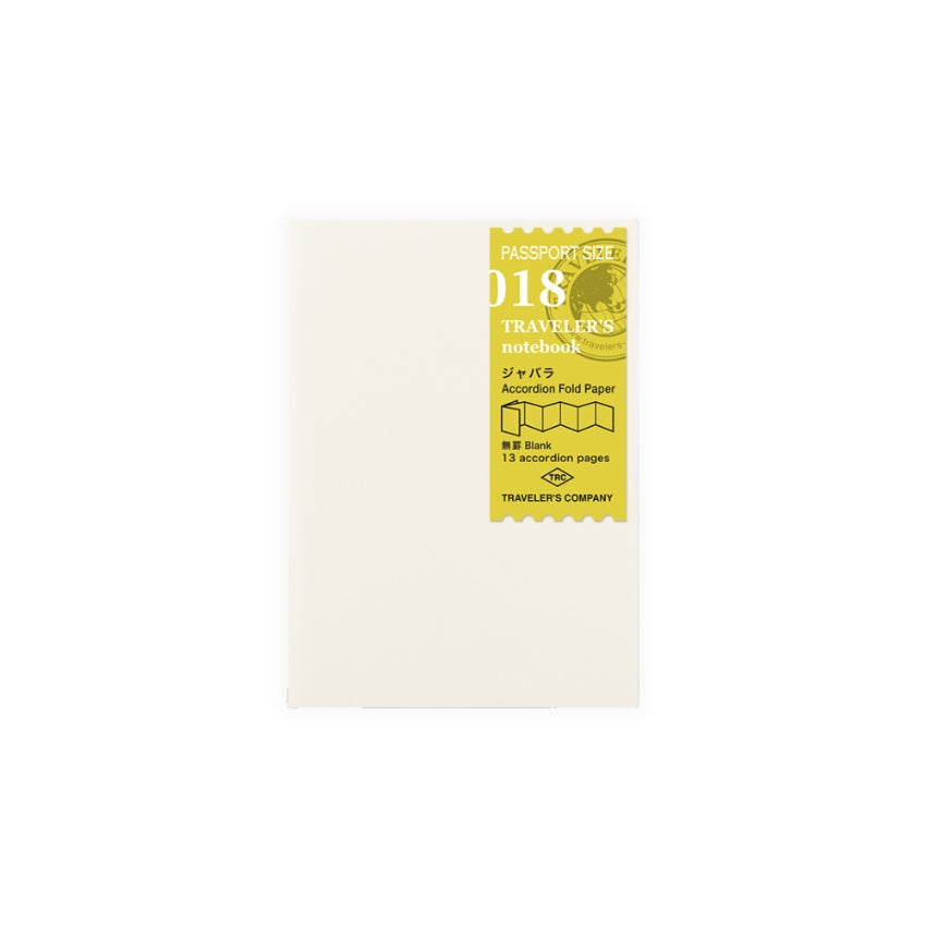 TRAVELER'S COMPANY Refill, Passport Size - (018) Accordion Fold Paper
