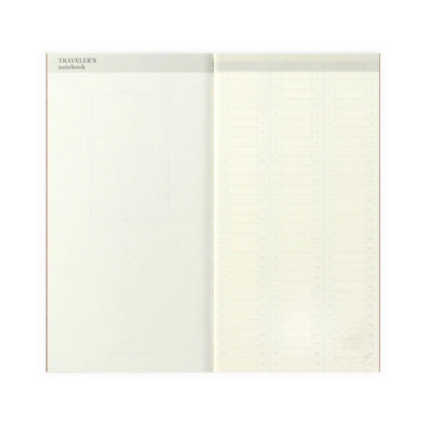 TRAVELER'S COMPANY Refill, Standard Size - (018) Free Diary (Weekly Vertical)