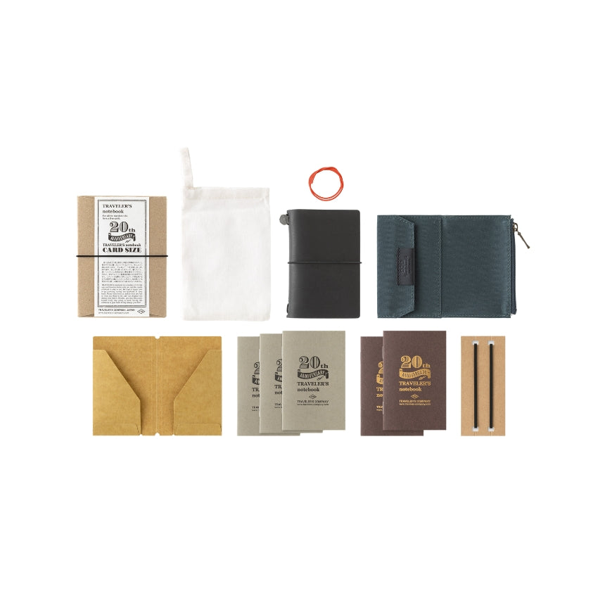 TRAVELER'S COMPANY Notebook Card Size 20th Anniversary Set, Black