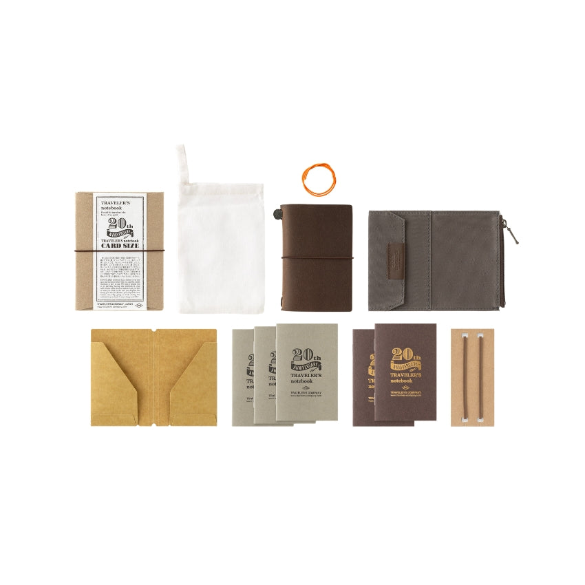 TRAVELER'S COMPANY Notebook Card Size 20th Anniversary Set, Brown