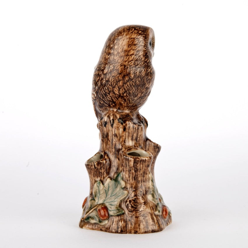 Tawny Owl Bud Vase - Back