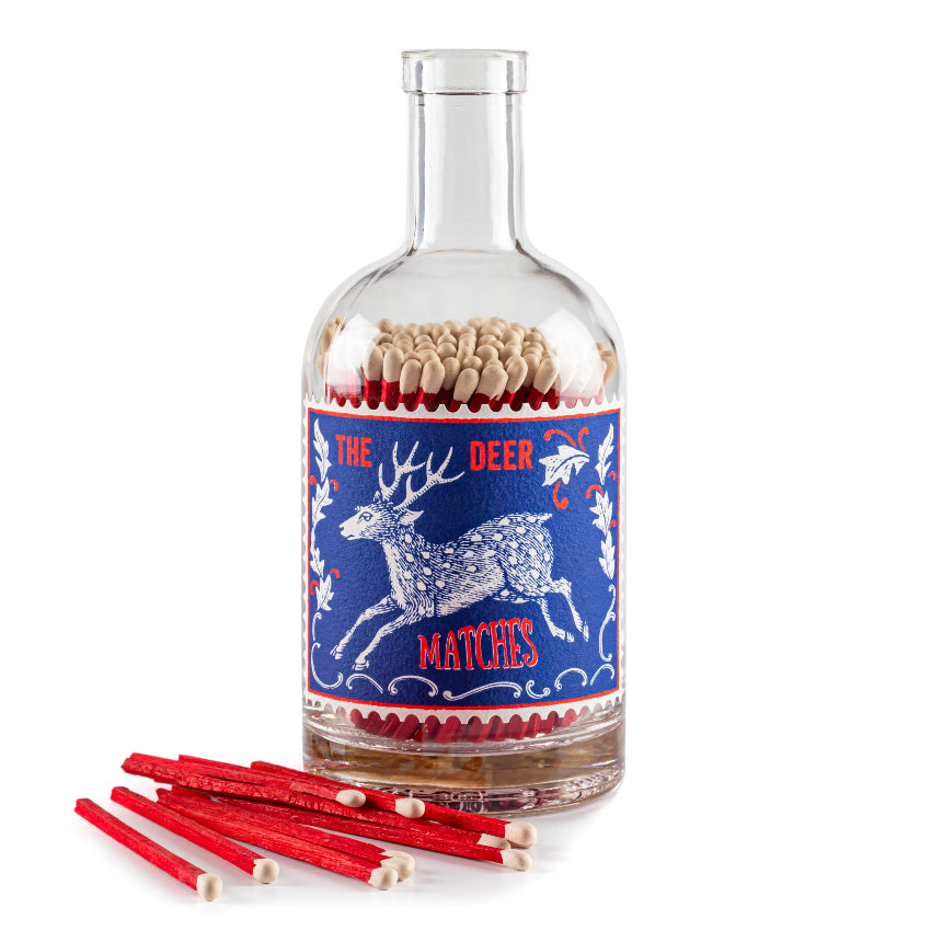 The Stag Glass Bottle Christmas Safety Matches