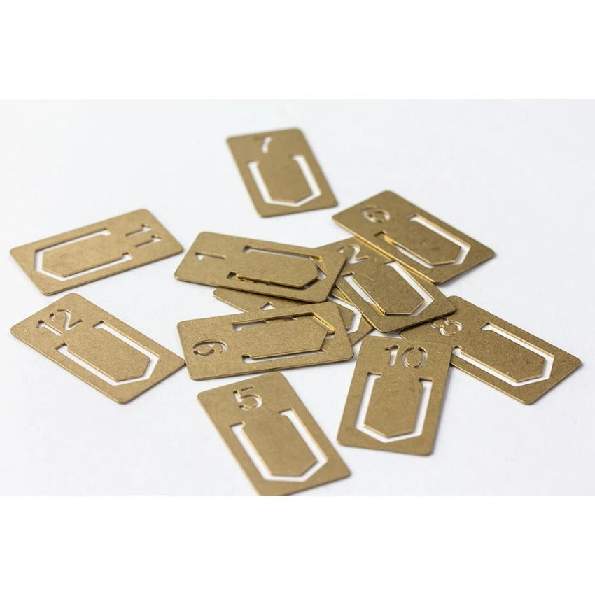 Traveler's Company Brass Clips - Numbers #1-12