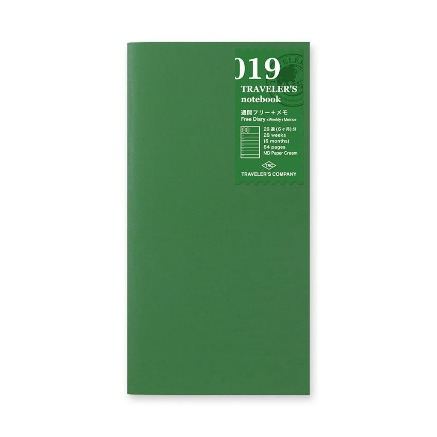 Traveler's Company Free Diary, Weekly + Memo (019)