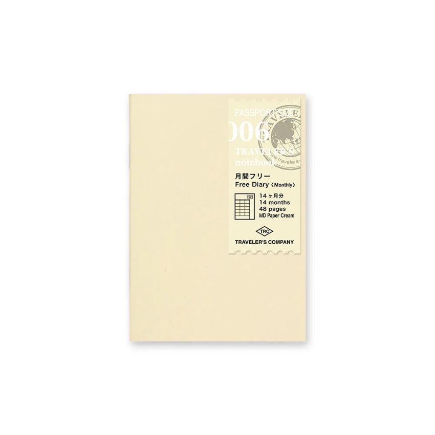 Traveler's Company Passport Monthly Diary Refill (006)