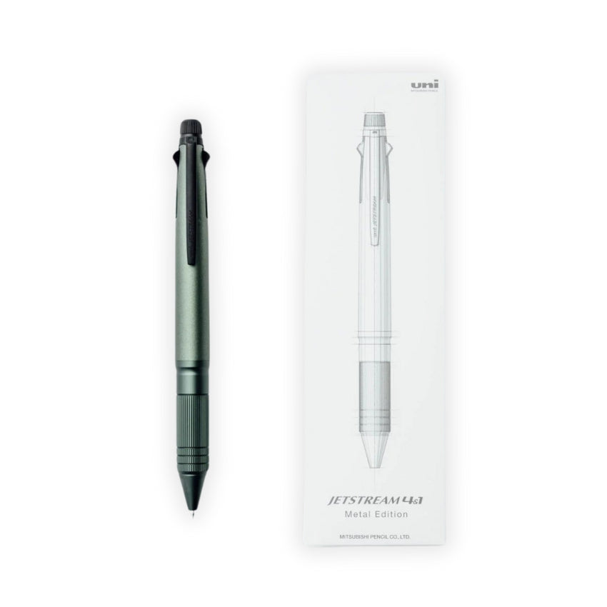Uni-Ball Jetstream 4&1 Ballpoint Pen & Pencil - Metallic Green