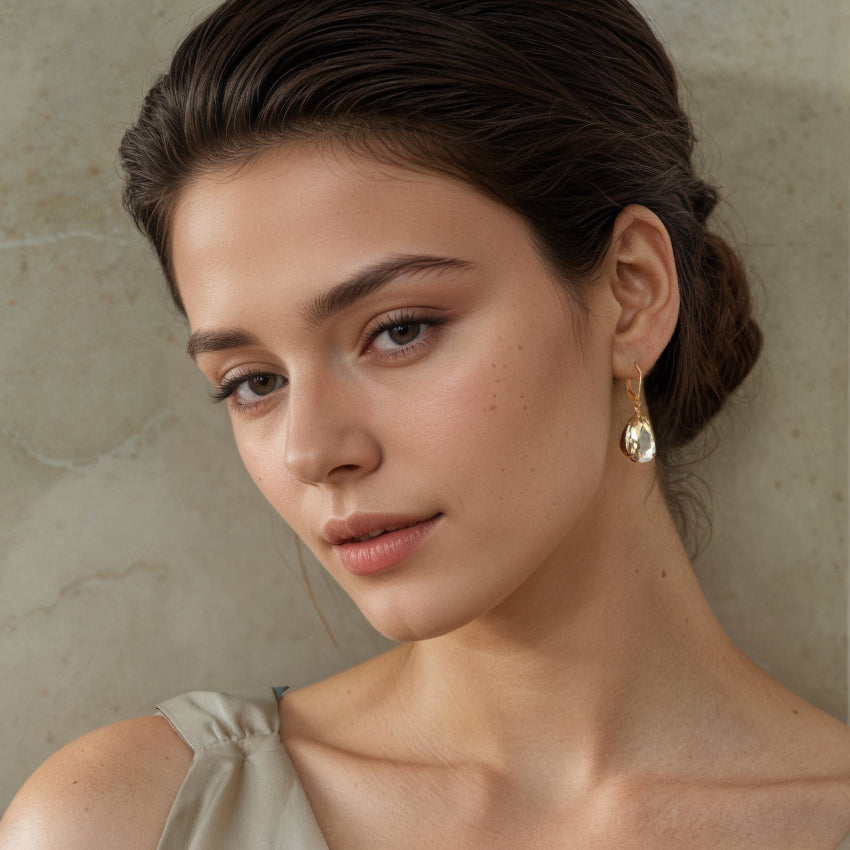 Vintage Champagne Glass Teardrop Earrings