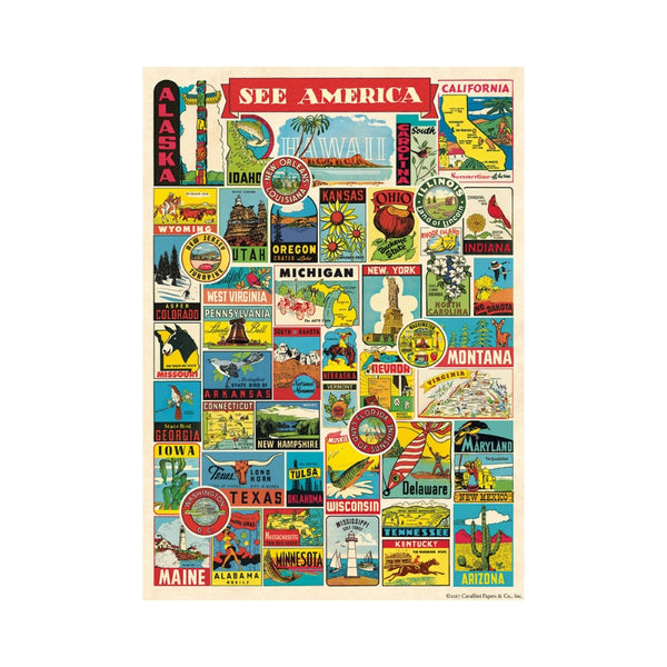 カヴァリーニ　ニューヨークポスター See America Wrap Sheet - Cavallini & Co. – Paper and Grace