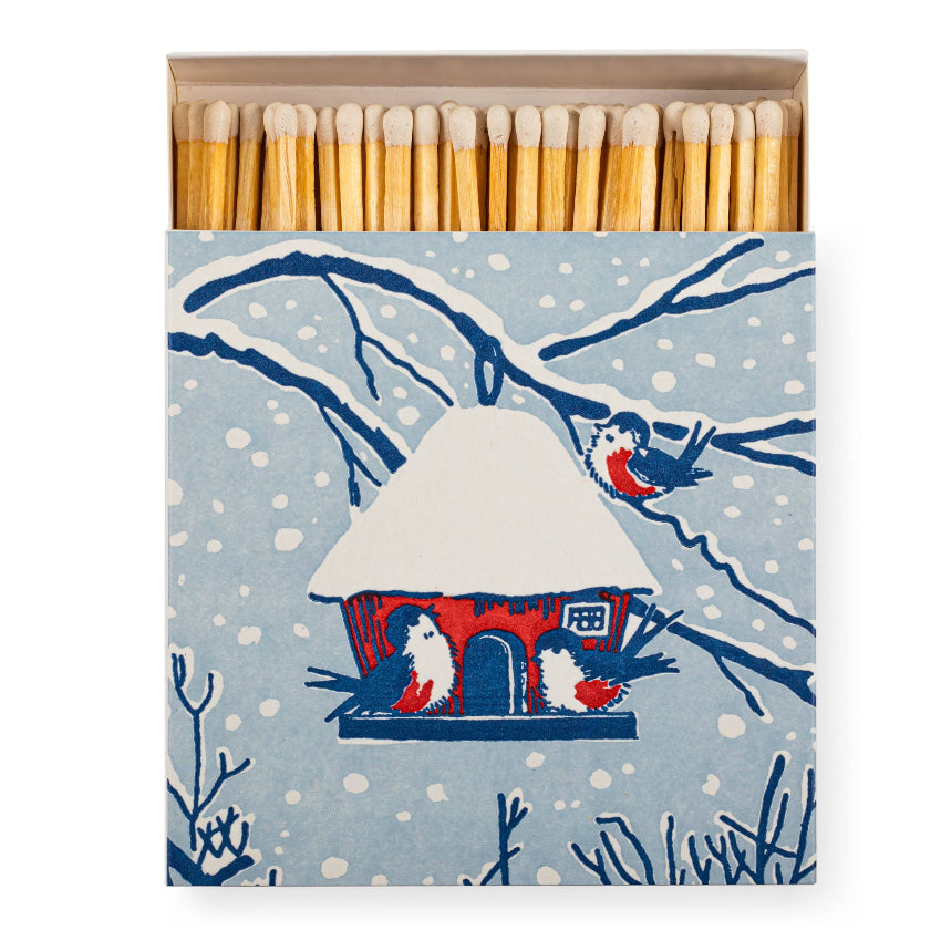 Winter Bird Square Safety Matches